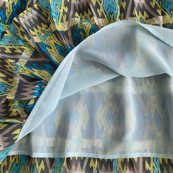 Joe Fresh Boho/Aztec/Tribal Print Pleated Smocked Mini Skirt Women's Size XL - Picture 6 of 13